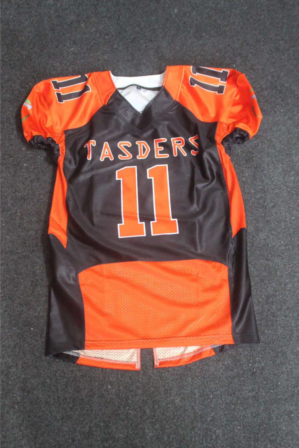 team uniform original Orange and charcoal Tasders team uniform jersey